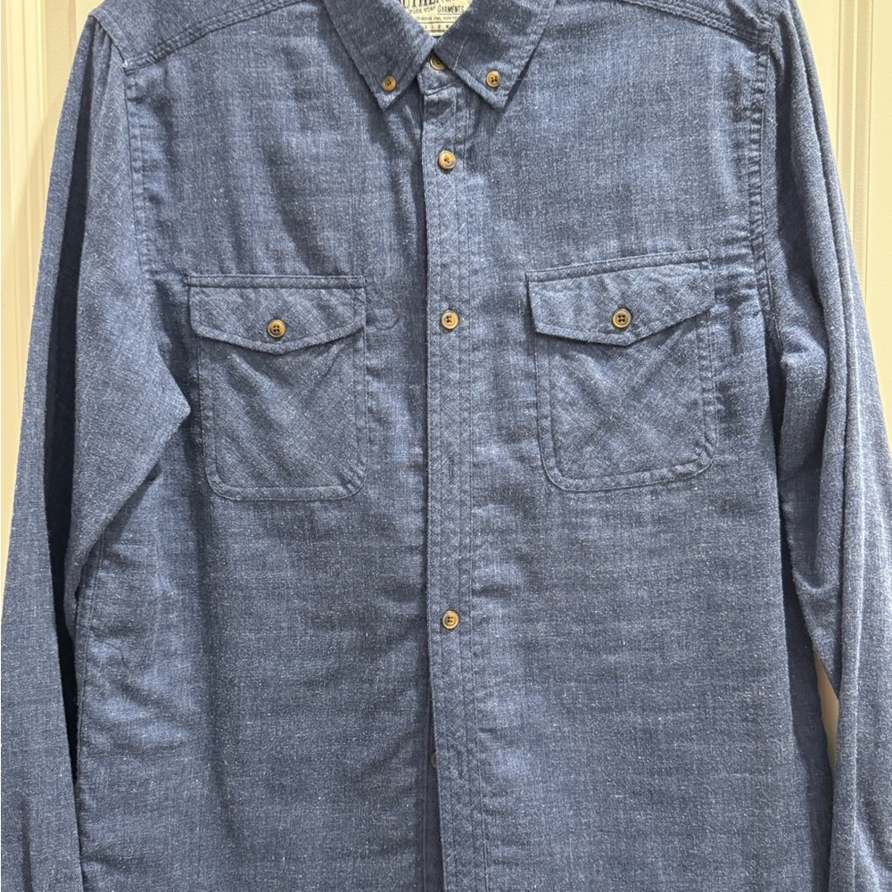Men's Vintage Blue Button-Up Shirt